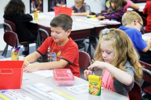 CLASS TIME: Riverview Elementary School students work on a coloring activity. Teachers who cannot form a personal connection with their students will struggle to be rated “effective.” (Pioneer photo/Lauren Fitch) 